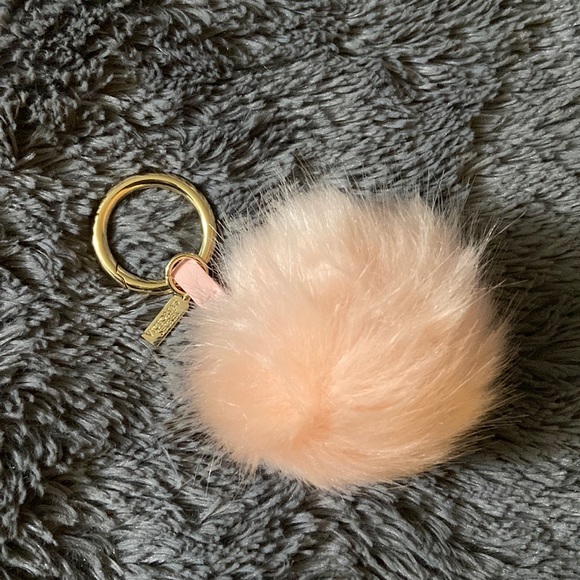 Victoria's Secret Accessories - Victoria Secrets Blush Pink Fur Ball Purse Bag Tote Accent
